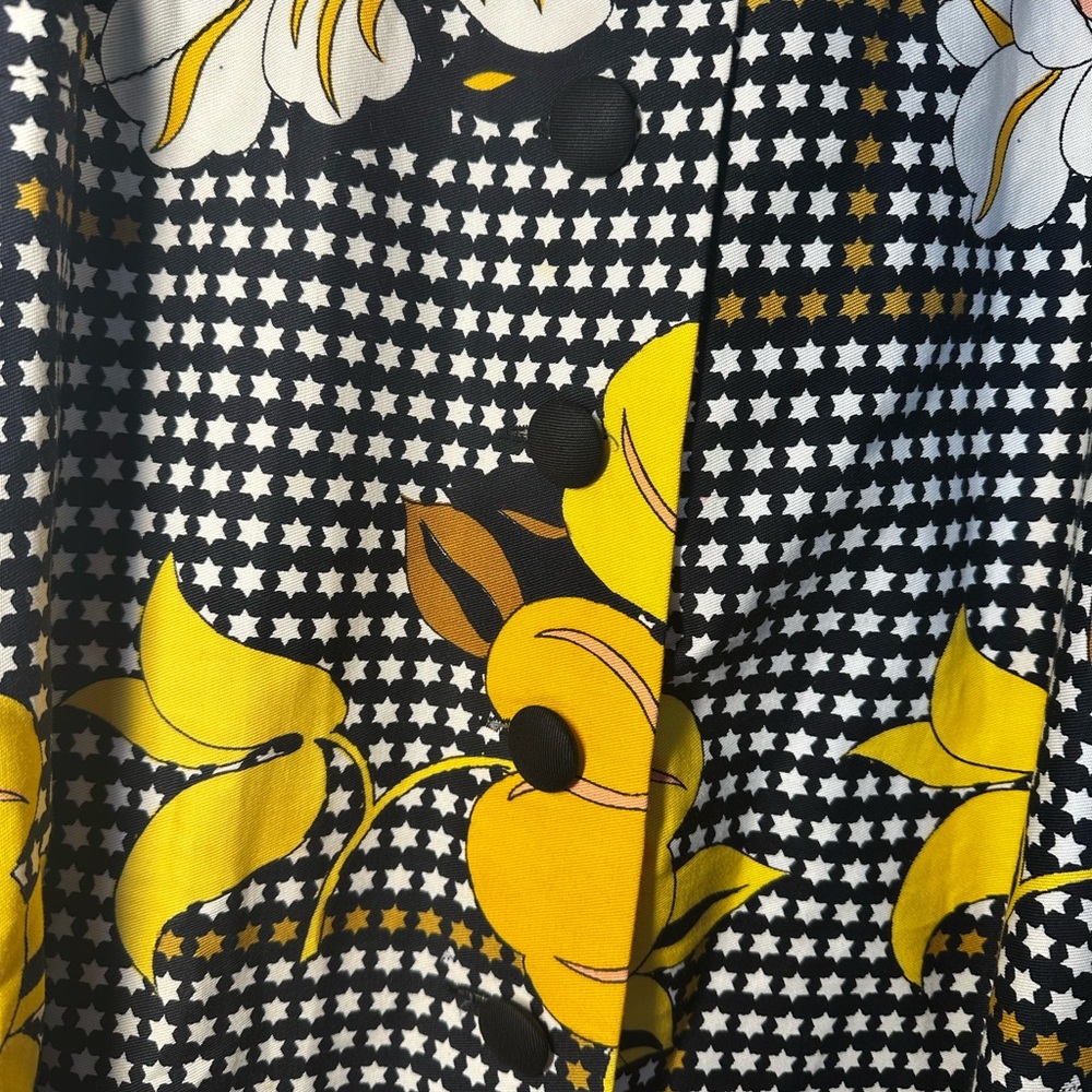 💫  Vintage 1960’s Handmade Floral Button Down‎ Flare Skirt - Picture 3 of 4
